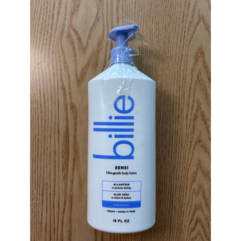 New Billie Sensi Ultra Gentle Body Lotion Fragrance-Free Aloe Vera Vegan 18oz